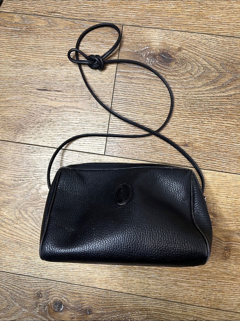 Vintage Mark Cross Black Pebbled Leather Small Crossbody Bag